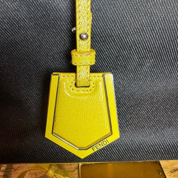Fendi Lime and Denim Mini 2Jours Crossbody Strap Authentic CoA - Picture 2 of 16